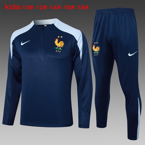 Niños Sudadera De Training Francia 2024 2025 Azul 3